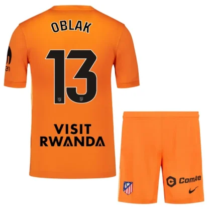 Otroški Dresi kompleti Atletico Madrid Vratar 2025-26 z imenom Jan Oblak 13