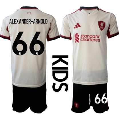 Otroški Nogometni dresi kompleti Liverpool Gostujoči 2025-26 Alexander-Arnold 66