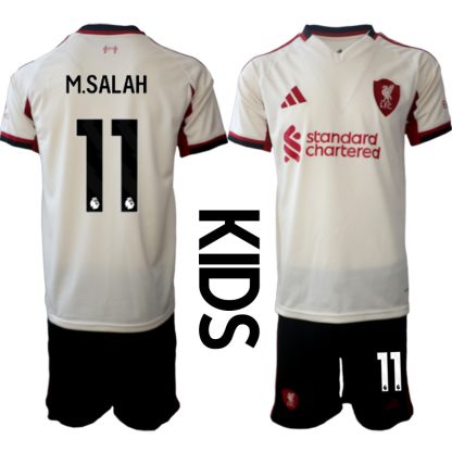 Otroški nogometni dresi kompleti Liverpool Gostujoči 2025-26 Mohamed Salah 11