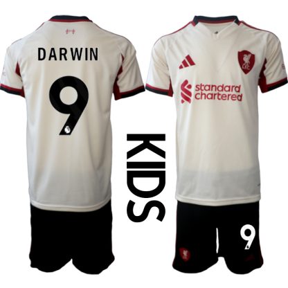 Nogometni dresi otroški kompleti Liverpool Gostujoči 2025-26 Darwin Nunez 9