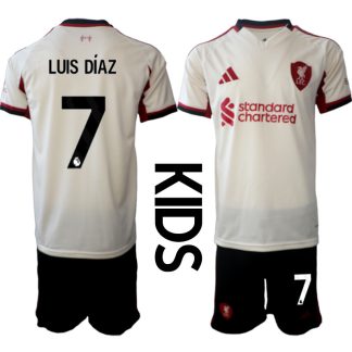 Otroški Nogometni dres Liverpool Gostujoči 2025-26 tisk Luis Díaz 7