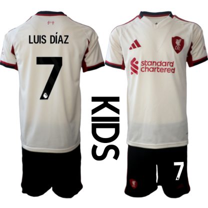 Otroški Nogometni dres Liverpool Gostujoči 2025-26 tisk Luis Díaz 7