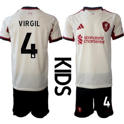 Otroški dresi kompleti Liverpool Gostujoči 2025-26 tisk Virgil van Dijk 4