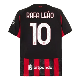 Moški Nogometni Dresi AC Milan Domači 2025-26 z imenom Rafael Leao 10