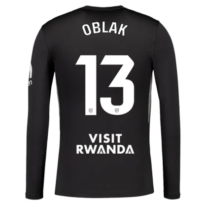 Nogometni dres Atletico Madrid Jan Oblak 13 Vratar 2025-26 črna Dolgi Rokav