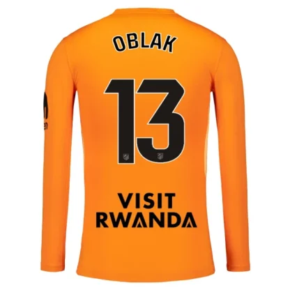 Nogometni dres Atletico Madrid Jan Oblak 13 Vratar 2025-26 oranžna Dolgi Rokav