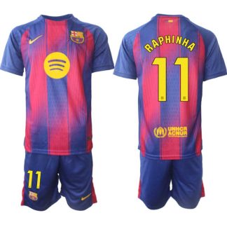 Nogometni dresi komplet FC Barcelona Domači 2025-26 Moški Raphinha Belloli 11