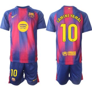Nogometni dresi Lamine Yamal #10 FC Barcelona Domači 2025-26 Moški kompleti