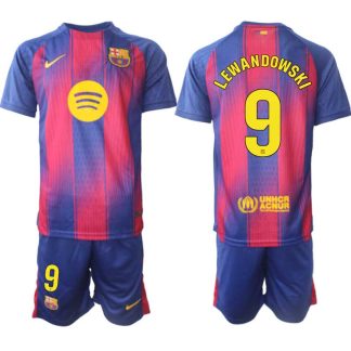 Poceni Nogometni dresi komplet FC Barcelona Domači 2025-26 Robert Lewandowski 9