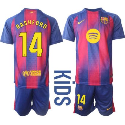 Poceni Otroški dresi komplet FC Barcelona Domači 2025-26 Marcus Rashford 14