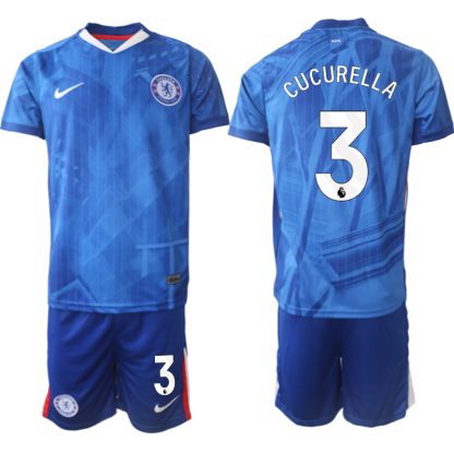 Moški Nogometni dresi kompleti Chelsea Domači 2025-26 tisk Marc Cucurella 3