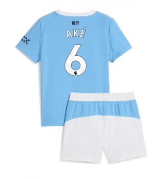 Otroški Nogometni dresi Nathan Ake #6 Manchester City Domači 2025-26