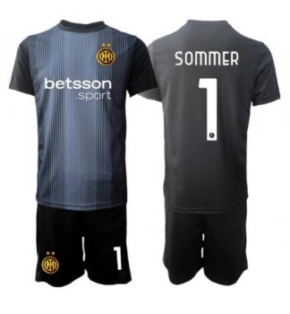 Otroški nogometni dres Yann Sommer #1 Inter Milan Vratar Domači 2025-26