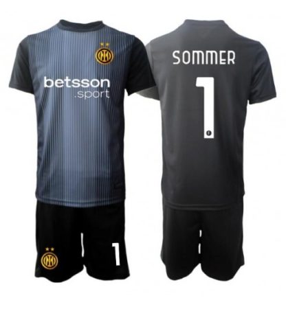 Otroški nogometni dres Yann Sommer #1 Inter Milan Vratar Domači 2025-26