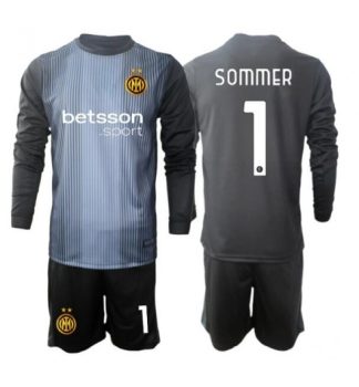 Otroški nogometni dres Yann Sommer #1 Inter Milan Vratar Domači 2025-26 črna