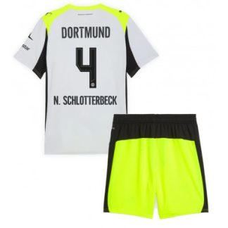 Poceni dresi za otroke BVB Nico Schlotterbeck #4 Borussia Dortmund Gostujoči 2025-26