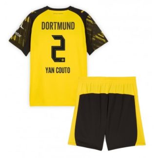 Poceni dresi za otroke BVB Yan Couto #2 Borussia Dortmund Domači 2025-26