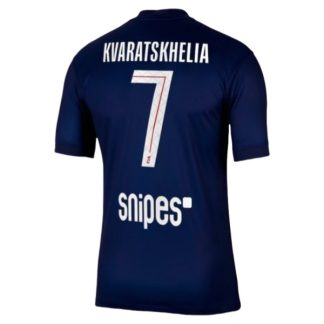 Poceni Nogometni dresi Paris Saint-Germain PSG Domači 2025-26 Khvicha Kvaratskhelia 7