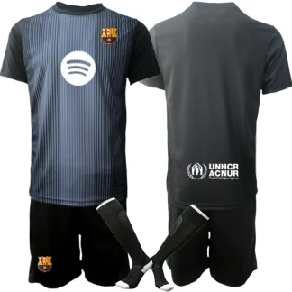 Nakup Otroški nogometni dres FC Barcelona Vratar črna 2025-26