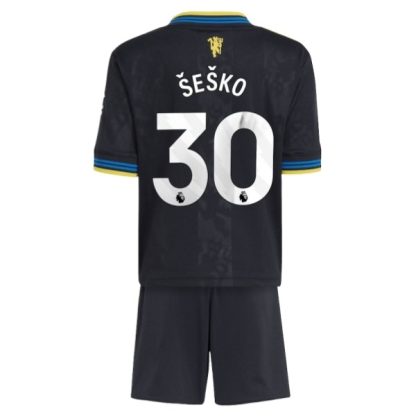 Otroški Nogometni dresi Benjamin Sesko #30 Manchester United Tretji 2025-26