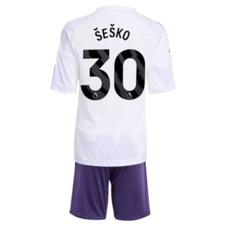 Otroški Nogometni dresi Benjamin Sesko #30 Manchester United Gostujoči 2025-26