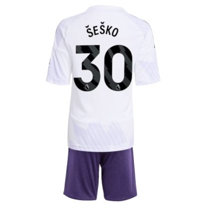 Otroški Nogometni dresi Benjamin Sesko #30 Manchester United Gostujoči 2025-26