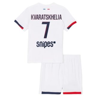 Nogometni dresi za otroke Paris Saint-Germain PSG Gostujoči 2025-26 Khvicha Kvaratskhelia 7