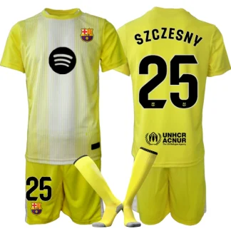 Nogometni dresi za otroke FC Barcelona Vratar rumena 2025-26 Wojciech Szczesny 25