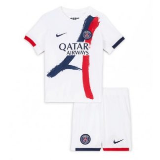 Poceni Otroški nogometni dresi Paris Saint-Germain PSG Gostujoči 2025-26 bela