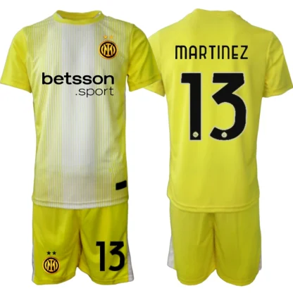 Poceni Nogometni dresi MARTINEZ #13 Inter Milan Vratar 2025-26 rumena Otroški
