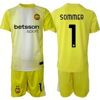 Poceni Nogometni dresi Yann Sommer #1 Inter Milan Vratar 2025-26 rumena Otroški