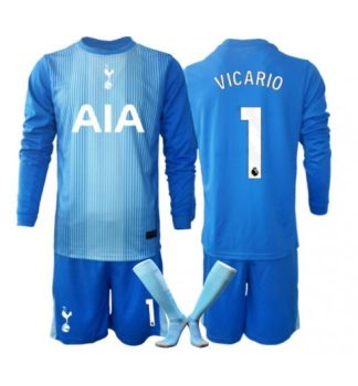 Poceni Otroški dresi Guglielmo Vicario #1 Tottenham Hotspur Vratar Gostujoči 2025-26 Dolgi rokavi