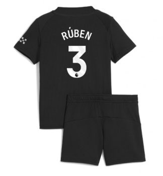 Otroški Nogometni dresi Ruben Dias #3 Manchester City Gostujoči 2025-26