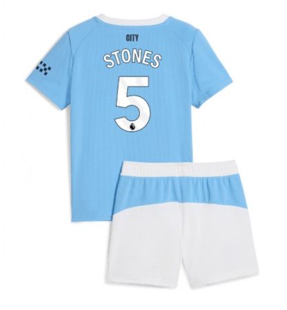Otroški Nogometni dresi John Stones #5 Manchester City Domači 2025-26
