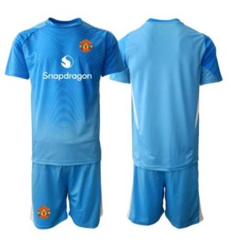 Poceni Otroški dresi Kompleti Manchester United Vratar Domači 2025-26 modra
