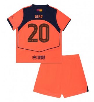 Otroški Nogometni dresi kompleti Dani Olmo #20 FC Barcelona Tretji 2025-26 oranžna