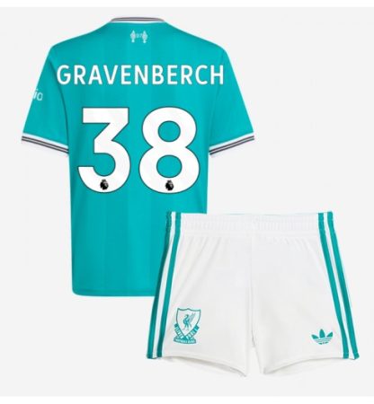 Otroški Nogometni dresi Ryan Gravenberch #38 Liverpool Tretji 2025-26