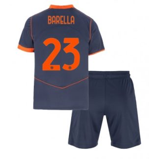 Otroški Nogometni Dres Inter Milan Tretji 2025-26 kompleti Nicolo Barella 23