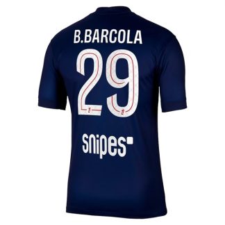 Poceni Moški Nogometni dresi Paris Saint-Germain PSG Domači 2025-26 Bradley Barcola 29