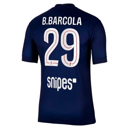 Poceni Moški Nogometni dresi Paris Saint-Germain PSG Domači 2025-26 Bradley Barcola 29