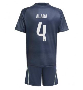 Otroški Nogometni dresi kompleti Real Madrid David Alaba #4 Gostujoči 2025-26