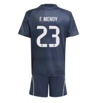 Otroški Nogometni dresi kompleti Real Madrid Ferland Mendy #23 Gostujoči 2025-26