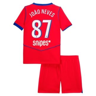 Nogometni dresi za otroke Paris Saint-Germain PSG Tretji 2025-26 João Neves 87