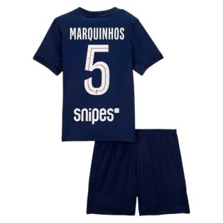 Poceni Nogometni dresi Paris Saint-Germain PSG Domači 2025-26 Otroški Marquinhos 5