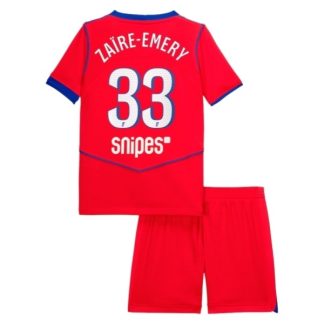 Otroški dresi Paris Saint-Germain PSG Tretji 2025-26 tisk Warren Zaire-Emery 33