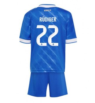 Poceni Nogometni dresi kompleti Antonio Rudiger #22 Real Madrid Tretji 2025-26 Otroški