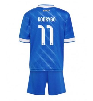 Poceni Nogometni dresi kompleti Rodrygo Goes #11 Real Madrid Tretji 2025-26 Otroški