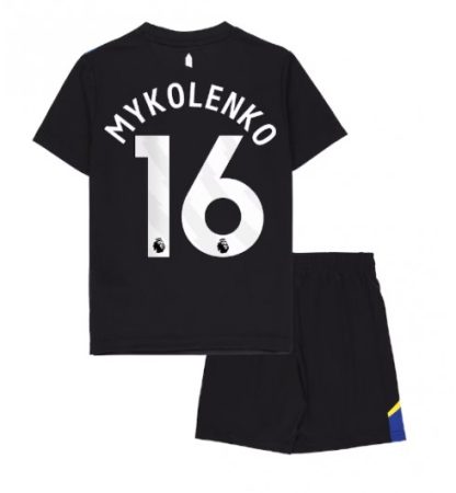 Poceni Nogometni dresi za otroke Everton Tretji 2025-26 črna Vitaliy Mykolenko 16
