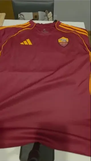 Moski Nogometni dresi AS Roma Domaci 2025-26 rdeca Kratek Rokav.webp