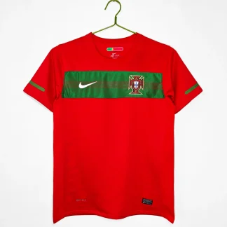 Poceni Retro Nogometni dresi Portugalska Domači 2010 rdeča Kratek Rokav